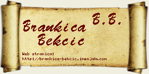 Brankica Bekčić vizit kartica